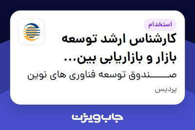  استخدام کارشناس ارشد توسعه بازار و بازاریابی بین المللی - آقا در صــــــندوق توسعه فناوری های نوین