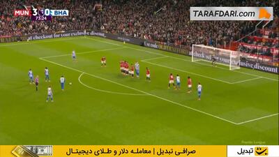  ضربه آزاد تماشایی و گل دنی ولبک به منچستریونایتد (منچستریونایتد 3-1 برایتون)