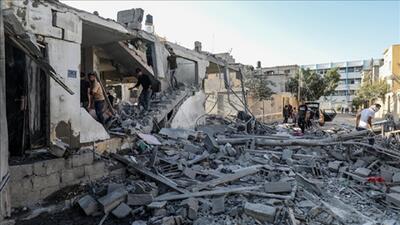  شهادت کودک فلسطینی بر اثر ریزش ساختمان در شهر غزه