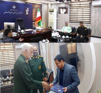  دیدار مدیرکل حفظ آثار و نشر ارزش‌های دفاع مقدس و فرمانده انتظامی خوزستان با مدیرکل ورزش و جوانان