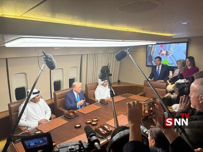  عکس/ ملاقات ترامپ و امیر قطر در هواپیمای ایرفورس وان | اقتصاد24