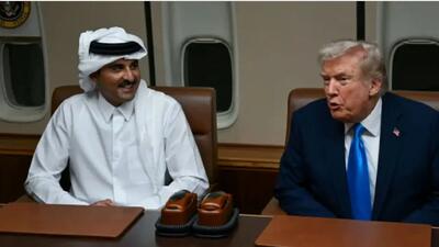  دیدار ترامپ و امیر قطر در پایگاه هوایی «العدید»