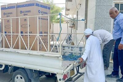  توزیع ۶۰ دستگاه یخچال فریزر بین مددجویان فاقد لوازم سرمایشی در جزیره قشم
