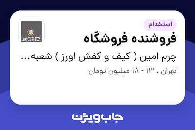 استخدام فروشنده فروشگاه - آقا در چرم امین ( کیف و کفش اورز ) شعبه همیلا
