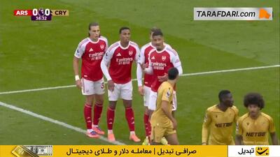ضربه جالب و گل دیدنی ابرچی ازه به کریستال پالاس (آرسنال 1-0 کریستال پالاس)