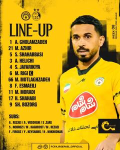  فجرسپاسی - استقلال؛ ترکیب رسمی دو تیم