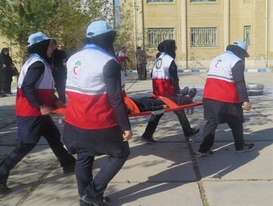  زنگ پدافند غیرعامل در دبیرستان شاهد بهشتیان قزوین نواخته شد