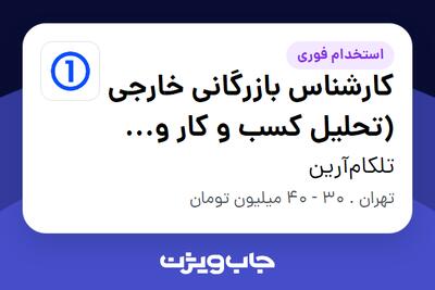  استخدام کارشناس بازرگانی خارجی (تحلیل کسب و کار و بهبود فرآیند) در تلکام‌آرین