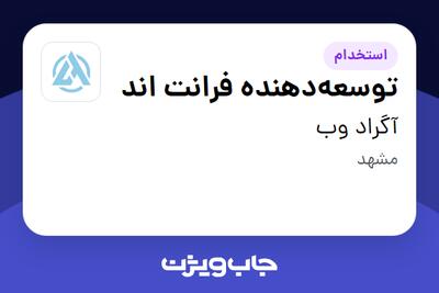  استخدام توسعه‌دهنده فرانت اند در آگراد وب