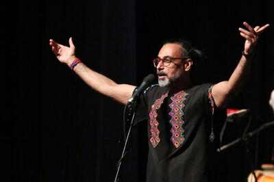  خیام خوانی و رقص بوشهری رضا نیکخواه در کنسرت محسن شریفیان