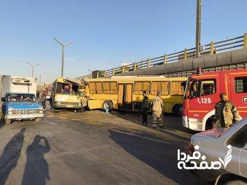 افزایش تعداد مصدومان تصادف دو اتوبوس در جاده مخصوص کرج
