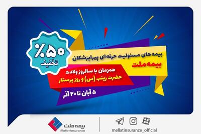 جشنواره بیمه ملت با تخفیف ویژه ۵۰ درصدی برای پرستاران و پیراپزشکان
