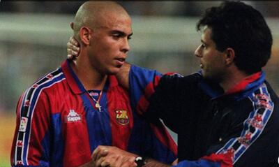  هت‌تریک رونالدو برای بارسلونا مقابل والنسیا در سال 1996 و شادی ژوزه مورینیو
