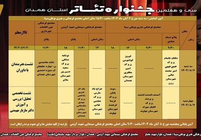 آغاز سی‌وهفتمین جشنواره تئاتر استان همدان با اجرای رایگان - تسنیم