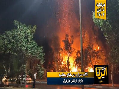  آتش سوزی در بلوار ارتش دزفول
