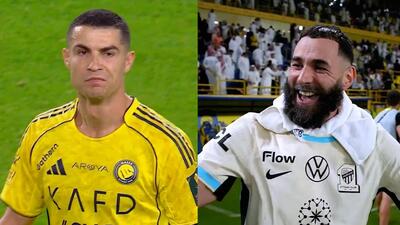 شادی شدید کریم بنزما و ناراحتی کریستیانو رونالدو