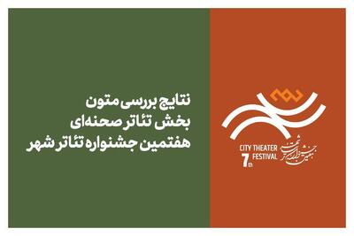 اعلام نتایج بررسی متون بخش تئاتر صحنه‌ای جشنواره تئاتر «شهر»