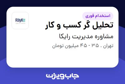  استخدام تحلیل گر کسب و کار در مشاوره مدیریت رایکا