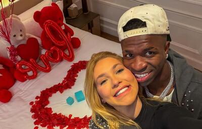 فارغ از حواشی ال کلاسیکو؛ وینیسیوس جونیور و پارتنرش به موناکو رفتند / عکس