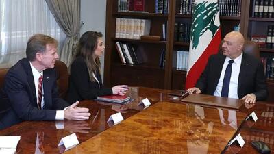  رئیس جمهور لبنان در دیدار با فرستاده آمریکا خواستار پایان حملات اسرائیل شد