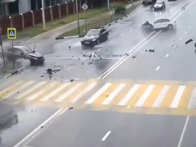  تصادف وحشتناک به علت انحراف خودرو از مسیر