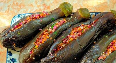  طرز تهیه ترشی بادمجان شکم پر / ترشی بادمجان