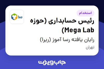  استخدام رئیس حسابداری (حوزه Mega Lab) در رایان یافته رسا آموز (ریرا)