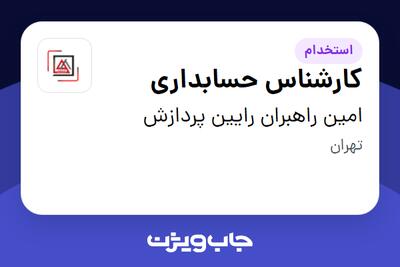  استخدام کارشناس حسابداری در امین راهبران رایین پردازش