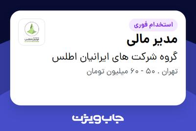  استخدام مدیر مالی در گروه شرکت های ایرانیان اطلس