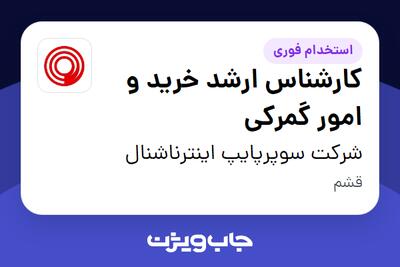  استخدام کارشناس ارشد خرید و امور گمرکی در شرکت سوپرپایپ اینترناشنال