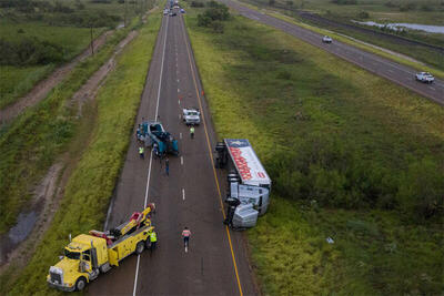  ببینید | واژگونی کامیون حامل میمون‌های مبتلا به ویروس‌های خطرناک در آمریکا