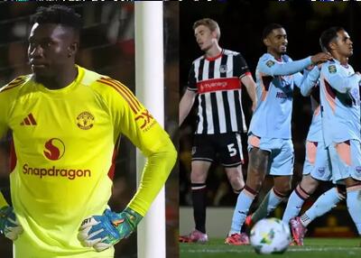 جشن هواداران منچستریونایتد از باخت تیم دسته چهارمی گریمسبی تاون برابر برنتفورد