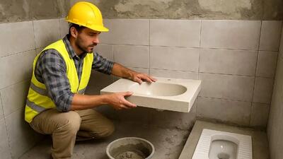  عکس/ خلاقیت منحصربفرد بنّای عقل کل در نصب سنگ توالت کنار روشویی برای راحتیِ صاحبخانه مرزهای  معماری رو کیلومترها جابجا کرد/ و هنری که نزد بناها هست و بس