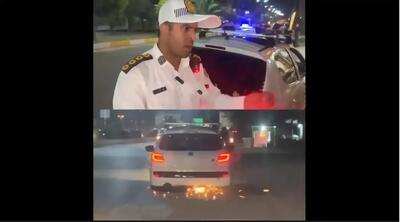  تخلفات عجیب و غریب یک خودروی بدون پلاک در خیابان (فیلم)
