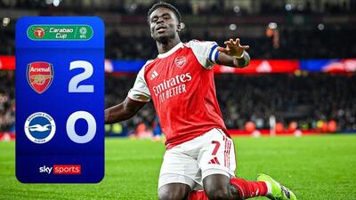  خلاصه بازی آرسنال 2-0 برایتون (جام اتحادیه)