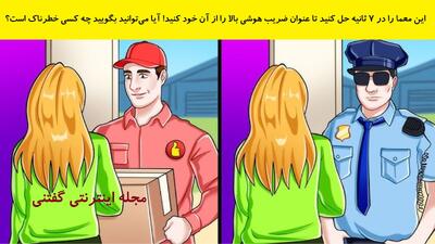  این معما را در 7 ثانیه حل کنید تا عنوان ضریب هوشی بالا را از آن خود کنید! آیا می‌توانید بگویید چه کسی خطرناک است؟