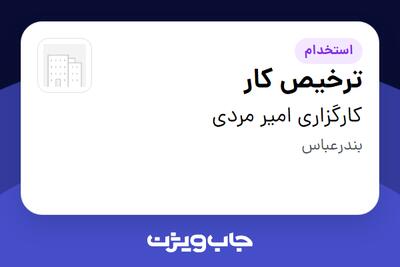  استخدام ترخیص کار در کارگزاری امیر مردی