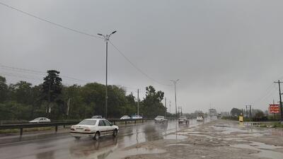  باران پاییزی در نوشهر