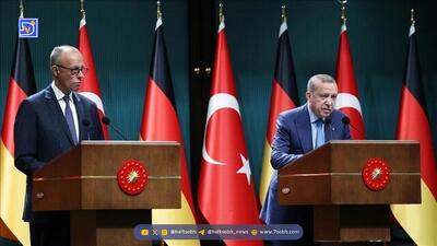  انتقاد تند اردوغان از صدر اعظم آلمان در حمایت از رژیم اسرائیل