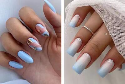  ۱۱ مدل طرح ناخن آبی پاستلی که لطافت و شیک بودن را در کنار هم دارند! - چی بپوشم