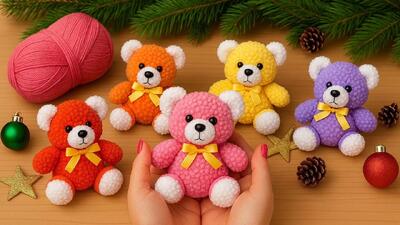  آموزش ساخت خرس عروسکی با کاموا