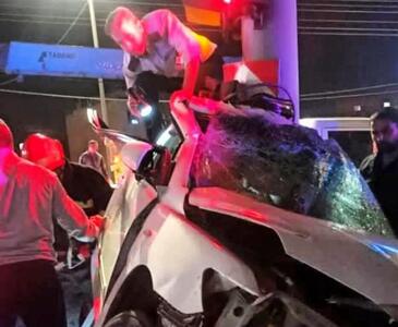  واژگونی مرگبار خودرو در پل رسالت همدان