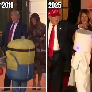  ترامپ روی سر بچه‌ها شکلات گذاشت