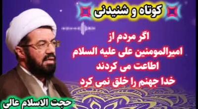  اگر مردم از امیرالمومنین علی علیه السلام اطاعت میکردند خدا جهنم را خلق نمیکرد. سخنرانی استاد عالی
