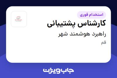  استخدام کارشناس پشتیبانی - آقا در راهبرد هوشمند شهر