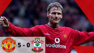  هت‌تریک تدی شرینگهام و بریس اندی کول؛ پیروزی 5-0 منچستریونایتد مقابل ساوتهمپتون در سال 2000