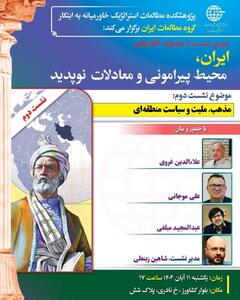  برگزاری دومین نشست مجموعه گفتارهای «ایران، محیط پیرامونی و معادلات نوپدید»