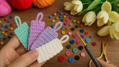  ایده های قلاب بافی برای مبتدیان / بافت بسته کاموایی دور هنزفری