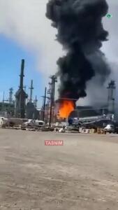  آتش‌سوزی گسترده در پالایشگاهی در آمریکا+ فیلم