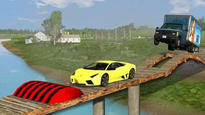  کارتون ماشین بازی جدید:: پل چوبی:: انیمیشن ماشین بازی